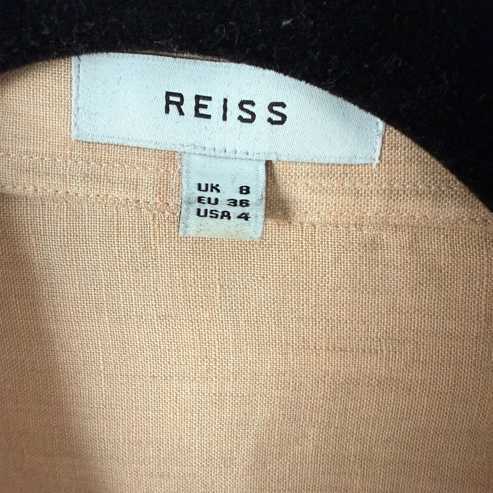 Riess pink 100% linen button down shirt size 4 - Picture 5 of 10
